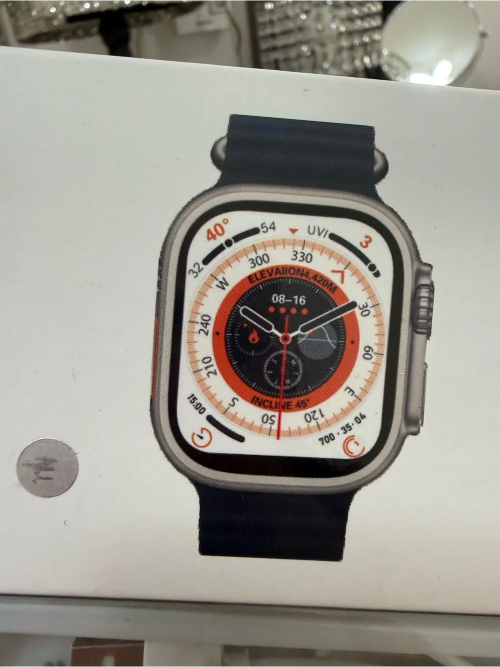 Ultra Smartwatch in Beige with Wireless Charging